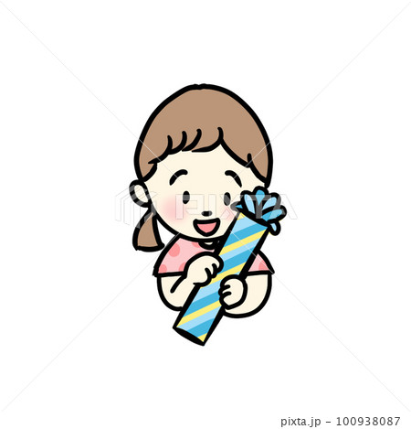 プレゼントを持った女の子 父の日のイラスト プレゼントを持った女の子 父の日のイラスト 100938087