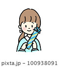 プレゼントを持った女子学生　父の日のイラスト 100938091