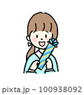 プレゼントを持った女子学生　父の日のイラスト 100938092