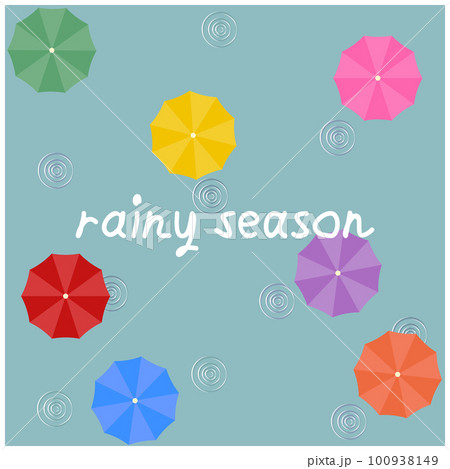 梅雨の季節に使う傘の背景イラスト 100938149
