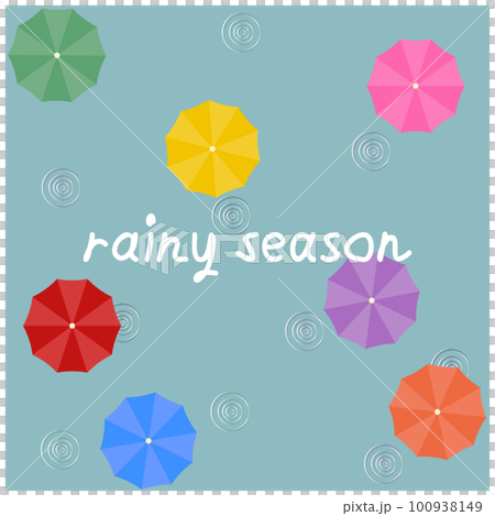 在雨季使用的雨傘的背景插圖 在雨季使用的雨傘的背景插圖 100938149