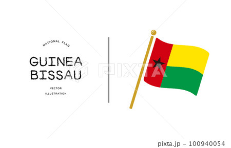 ギニアビサウの国旗アイコン ベクターイラスト
