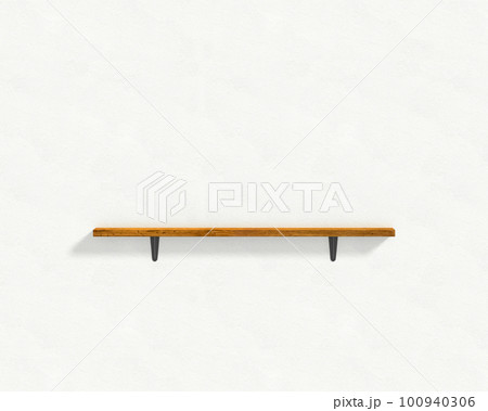 白い壁と木の棚 100940306