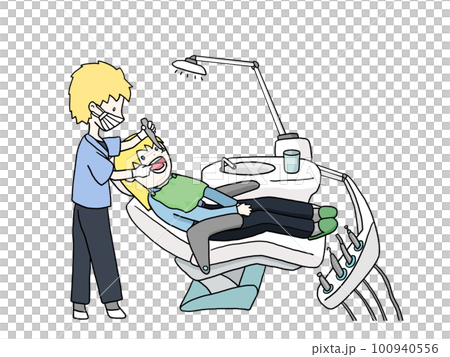 在牙醫處接受治療的人的插圖 11 在牙醫處接受治療的人的插圖 11 100940556