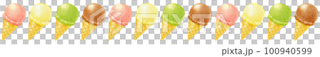Single ice cream colored pencil drawing one point line Single ice cream colored pencil drawing one point line 100940599
