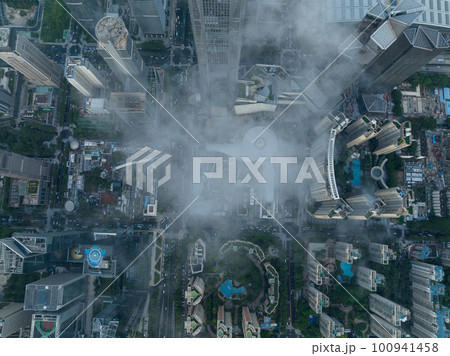 Aerial view of landscape in Shenzhen city, China Aerial view of landscape in Shenzhen city, China 100941458