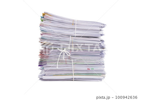 Stack of business documents papers isolated on white background Stack of business documents papers isolated on white background 100942636
