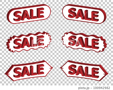 一套 6 條紅色“SALE”橫幅 100942982