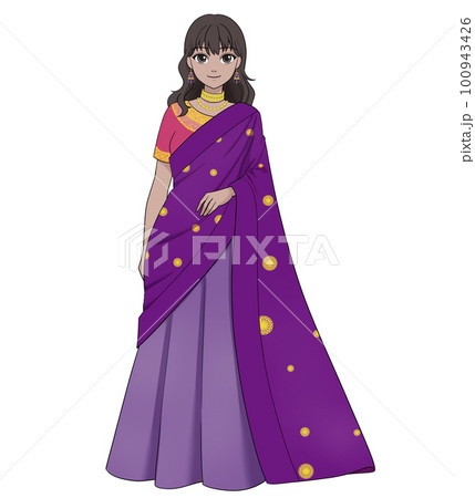 Women in Indian outfit Character illustration on white background. 5057940  Vector Art at Vecteezy