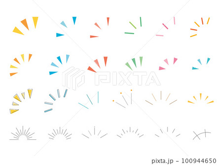 放射状線などのワンポイントアイコンセット（カラー） 100944650