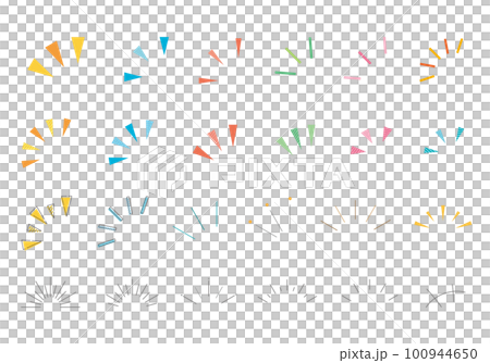放射状線などのワンポイントアイコンセット（カラー） 100944650