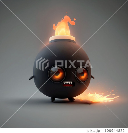 顔のついた爆弾のモンスター かわいいキャラクターのイラスト素材 [100944822] - PIXTA