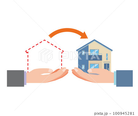 住宅の購入や譲渡のイメージイラスト 住宅の購入や譲渡のイメージイラスト 100945281