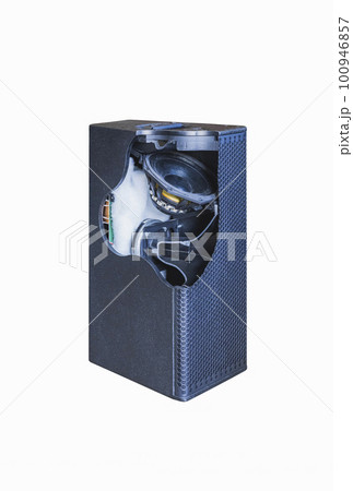 Musical speaker on a white background. Inside view Musical speaker on a white background. Inside view 100946857