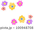 Painting of colorful flowers on white background 100948708