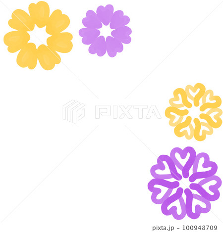 Painting of yellow and purple flowers 100948709