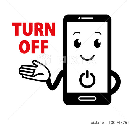 TURN OFF:かわいいスマホのキャラクター(電源を切ってください) TURN OFF:かわいいスマホのキャラクター(電源を切ってください) 100948765