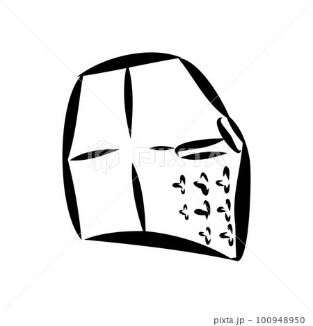 Knight armour engraving vector illustration. Scratch board style imitation. Black and white hand drawn image. Knight armour engraving vector illustration. Scratch board style imitation. Black and white hand drawn image. 100948950