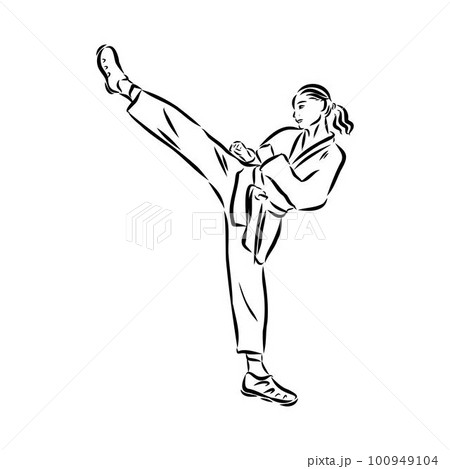 illustration of Taekwondo. Hand drawn. taekwondo vector illustration of Taekwondo. Hand drawn. taekwondo vector 100949104