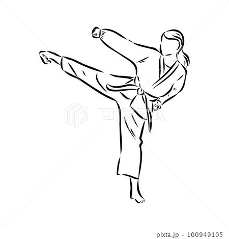 illustration of Taekwondo. Hand drawn. taekwondo vector illustration of Taekwondo. Hand drawn. taekwondo vector 100949105