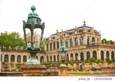 Saxon architecture in Dresden. Saxon Palace Zwinger. A popular tourist spot Saxon architecture in Dresden. Saxon Palace Zwinger. A popular tourist spot 100949886