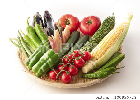 夏野菜 集合 白バック 夏野菜 集合 白バック 100950728