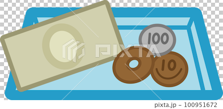 Simple illustration icon of coin tray Simple illustration icon of coin tray 100951672
