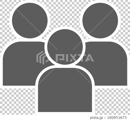 Simple illustration of 3 avatar icons 100951673