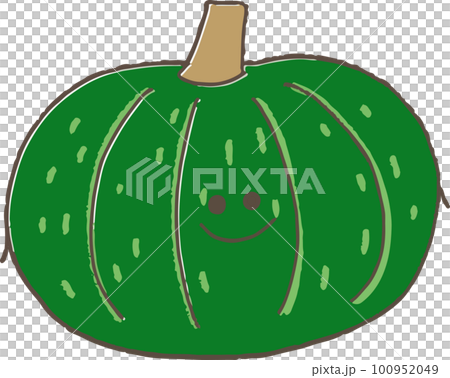 Hand drawn style simple and cute pumpkin character 100952049