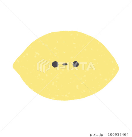 Hand-drawn Cute Yellow Lemon, Cute fruit character design in doodle style 100952464