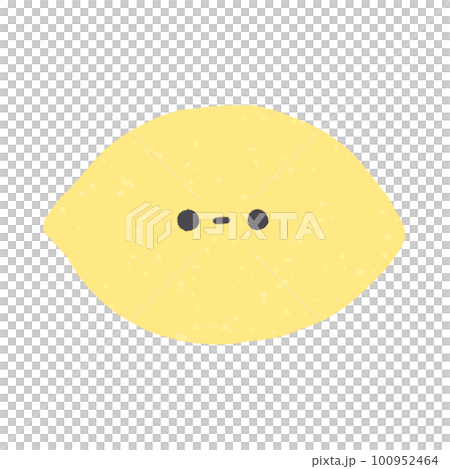 Hand-drawn Cute Yellow Lemon, Cute fruit character design in doodle style 100952464