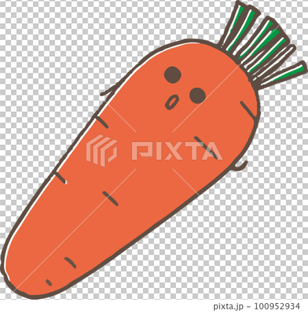 Simple and cute hand-drawn carrot character 100952934