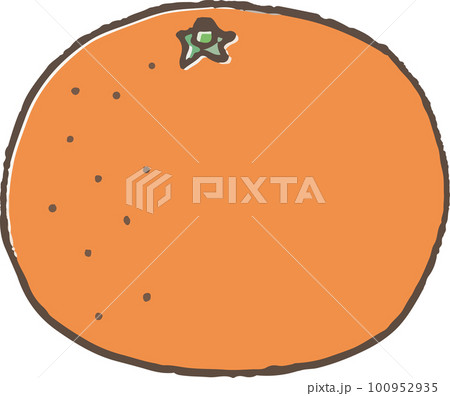 シンプルな手描き風のかわいいみかん 100952935