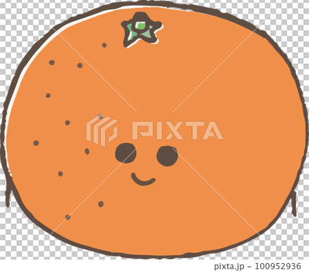 Simple hand drawn style cute mandarin orange character 100952936