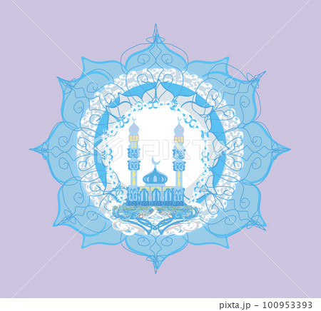 Ramadan Mubarak Greetings Card - decorative frame with ornaments Ramadan Mubarak Greetings Card - decorative frame with ornaments 100953393