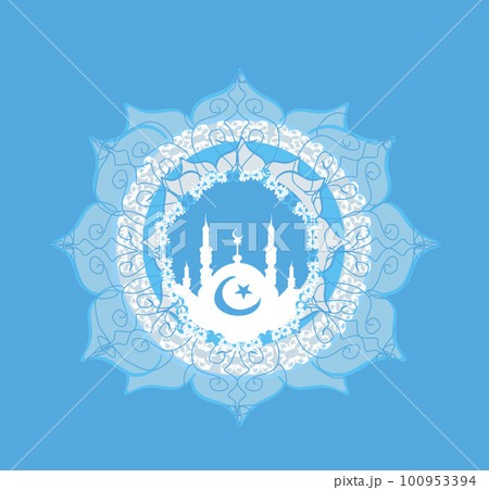 Ramadan Mubarak Greetings Card - decorative frame with ornaments Ramadan Mubarak Greetings Card - decorative frame with ornaments 100953394