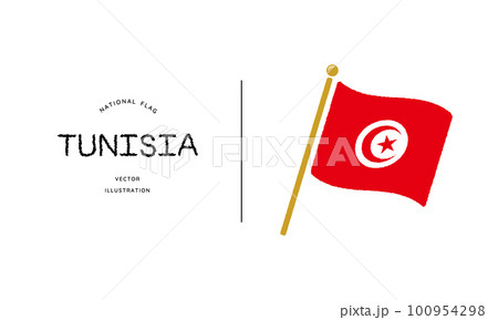 チュニジアの国旗アイコン ベクターイラスト チュニジアの国旗アイコン ベクターイラスト 100954298