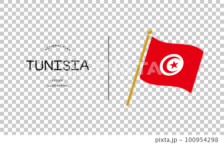 チュニジアの国旗アイコン ベクターイラスト チュニジアの国旗アイコン ベクターイラスト 100954298