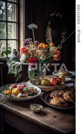 mini canapes in the dining room 100955369
