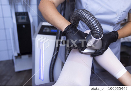 Close up of apparat procedure for weight loss. Lpg massage 100955445