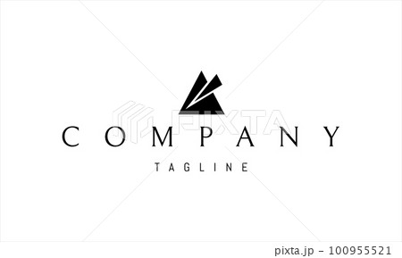 Vector logo with an abstract image of a triangle with a splinter that broke away from it. Vector logo with an abstract image of a triangle with a splinter that broke away from it. 100955521