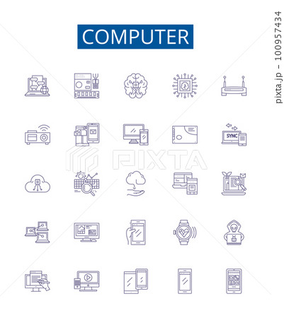 Computer line icons signs set. Design...のイラスト素材 [100957434] - PIXTA