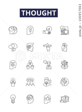 Thought Line Thought line vector icons and signs. Reflexion,...のイラスト素材 [100957663 ...