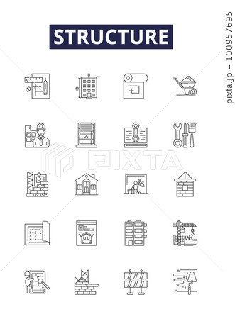 Structure line vector icons and signs. business, organization, hierarchy, management, company, corporate, design,flow outline vector illustration set Structure line vector icons and signs. business, organization, hierarchy, management, company, corporate, design,flow outline vector illustration set 100957695