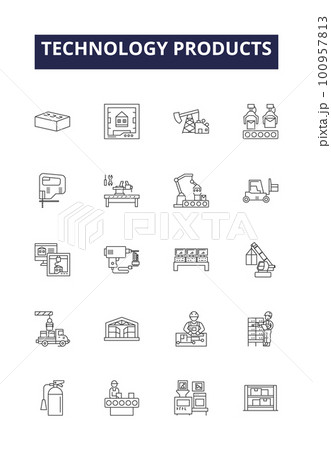 Technology products line vector icons and...のイラスト素材 [100957813] - PIXTA