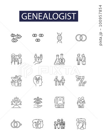 Genealogist line vector icons and signs....のイラスト素材 [100957854] - PIXTA