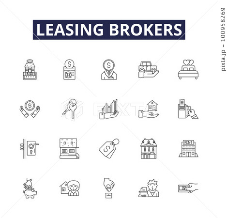 Leasing brokers line vector icons and signs....のイラスト素材 [100958269] - PIXTA