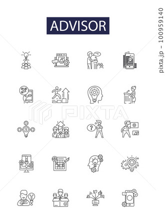 Advisor line vector icons and signs. Mentor,...のイラスト素材 [100959140] - PIXTA