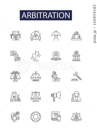 Arbitration line vector icons and signs....のイラスト素材 [100959185] - PIXTA