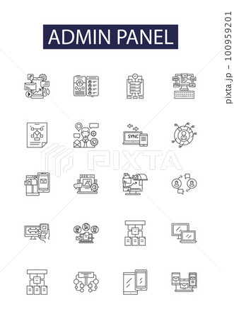 Admin panel line vector icons and signs....のイラスト素材 [100959201] - PIXTA